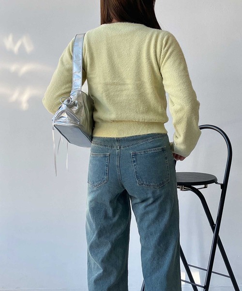 AS KNOW AS plus（アズノゥアズプラス）の「●パールボタン ラメフェザーショートカーディガン（カーディガン/ボレロ・レディース・レッド系/イエロー系/ネイビー系/グレー系・FREE）」の19枚目の写真