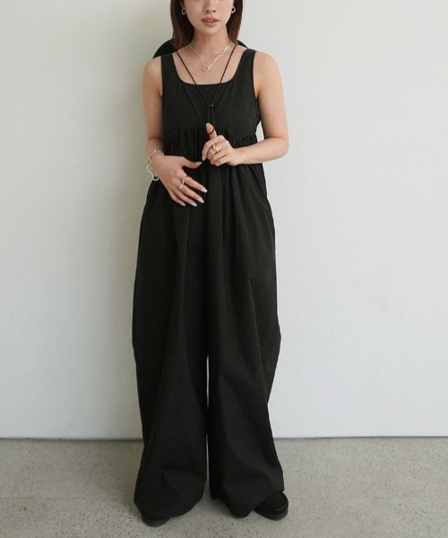割引発見 anuke Cotton コットンギャザーコンビネゾン Combinaison Gather サロペット・オーバーオール・オールインワン