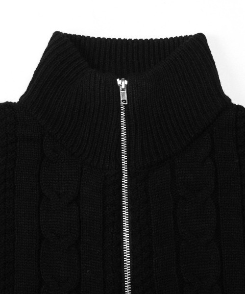 LUXSTYLE(ラグスタイル)の「アラン柄ダブルジップニットジャケット(カーディガン/ボレロ・メンズ・ブラック/ライトグレー・M/L)」の21枚目の写真