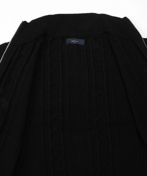 LUXSTYLE(ラグスタイル)の「アラン柄ダブルジップニットジャケット(カーディガン/ボレロ・メンズ・ブラック/ライトグレー・M/L)」の12枚目の写真