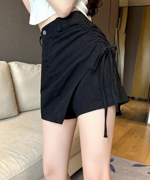 NANEA（ナネア）の「インナーパンツ付きサイドシャーリングアシンメトリースカート（スカート・レディース・ブルー/ブラック/ベージュ/ブラウン・SMALL/MEDIUM/LARGE/X-LARGE）」の21枚目の写真
