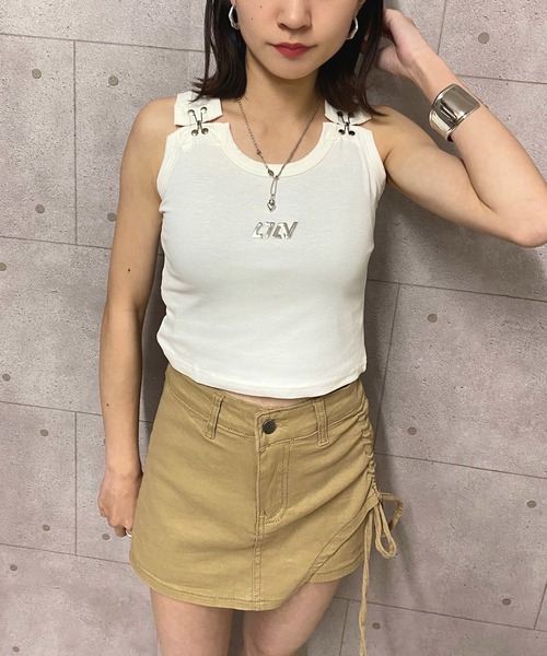 NANEA（ナネア）の「インナーパンツ付きサイドシャーリングアシンメトリースカート（スカート・レディース・ブルー/ブラック/ベージュ/ブラウン・SMALL/MEDIUM/LARGE/X-LARGE）」の12枚目の写真