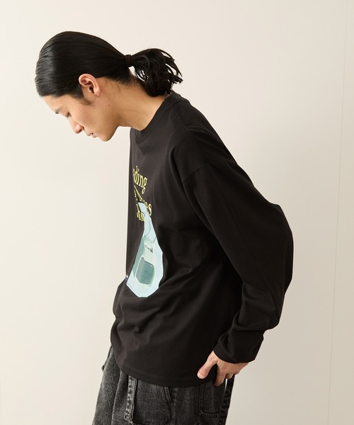JUNRED(ジュンレッド)の「グラフィックロングスリーブプルオーバー(Tシャツ/カットソー・メンズ・ホワイト/ブラック・S/M/L)」の13枚目の写真