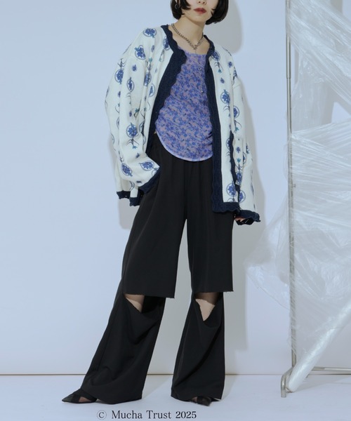 Ezick（エジック）の「【Ezick×MUCHA】シアートップス（Tシャツ/カットソー・レディース・ブルー/ベージュ/ブラウン/グリーン・FREE）」の10枚目の写真