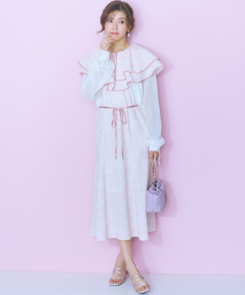 marun(マルン)の「<大きいサイズ>パイピングケープデザインワンピース marun(ワンピース・レディース・ピンク/ブルー/グレー・L/LL/3L/4L/5L)」の18枚目の写真