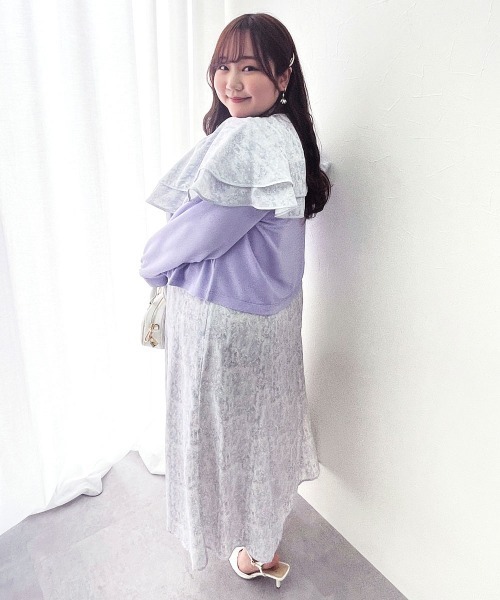 marun(マルン)の「<大きいサイズ>パイピングケープデザインワンピース marun(ワンピース・レディース・ピンク/ブルー/グレー・L/LL/3L/4L/5L)」の7枚目の写真