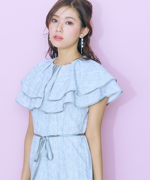 marun(マルン)の「<大きいサイズ>パイピングケープデザインワンピース marun(ワンピース・レディース・ピンク/ブルー/グレー・L/LL/3L/4L/5L)」の12枚目の写真