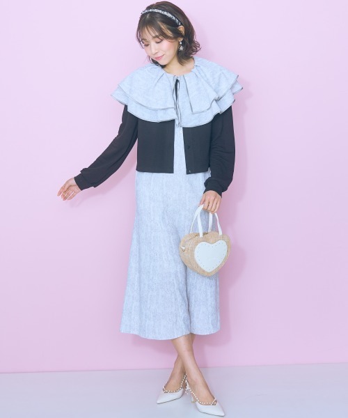 marun(マルン)の「<大きいサイズ>パイピングケープデザインワンピース marun(ワンピース・レディース・ピンク/ブルー/グレー・L/LL/3L/4L/5L)」の22枚目の写真