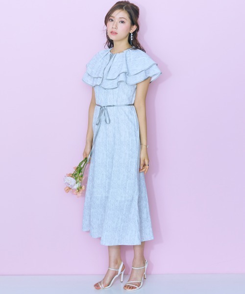 marun(マルン)の「<大きいサイズ>パイピングケープデザインワンピース marun(ワンピース・レディース・ピンク/ブルー/グレー・L/LL/3L/4L/5L)」の20枚目の写真