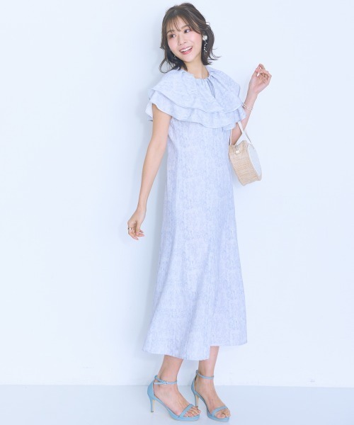 marun(マルン)の「<大きいサイズ>パイピングケープデザインワンピース marun(ワンピース・レディース・ピンク/ブルー/グレー・L/LL/3L/4L/5L)」の13枚目の写真