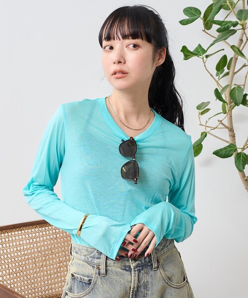 sサイズ　baserange ロングスリーブTシャツ　くすみブルー BASERANGE（ベースレンジ）の「【BASERANGE/ベースレンジ】LONG
