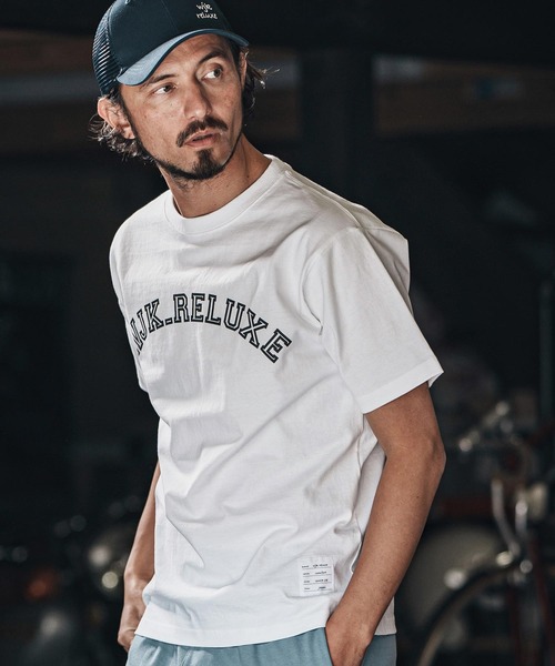 wjk reluxe(ダブルジェーケーリラックス)の「mt9481-college arch logo print short sleeve tee Tシャツ(Tシャツ/カットソー・メンズ・ネイビー/ホワイト/ブラック・L/XL/S/M)」の4枚目の写真