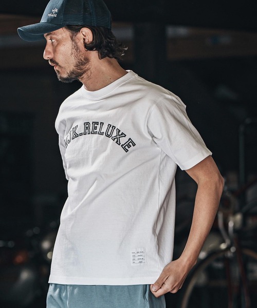 wjk reluxe(ダブルジェーケーリラックス)の「mt9481-college arch logo print short sleeve tee Tシャツ(Tシャツ/カットソー・メンズ・ネイビー/ホワイト/ブラック・L/XL/S/M)」の5枚目の写真