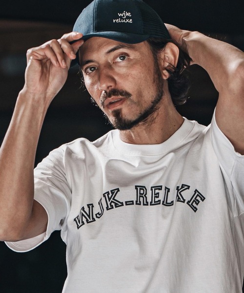 wjk reluxe(ダブルジェーケーリラックス)の「mt9481-college arch logo print short sleeve tee Tシャツ(Tシャツ/カットソー・メンズ・ネイビー/ホワイト/ブラック・L/XL/S/M)」の6枚目の写真