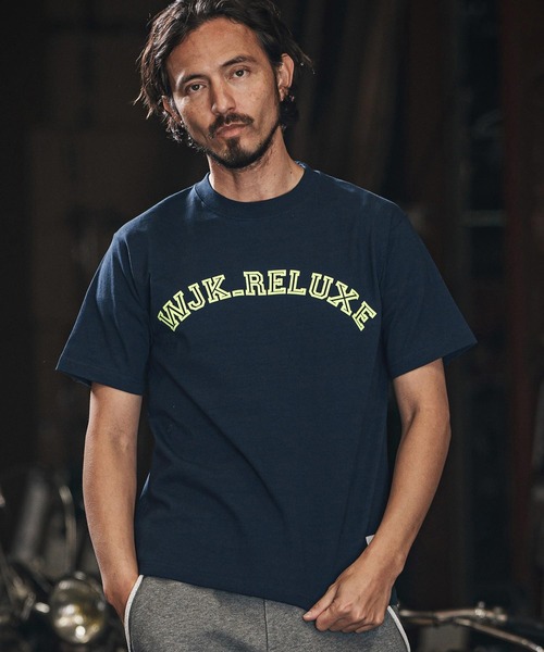 wjk reluxe(ダブルジェーケーリラックス)の「mt9481-college arch logo print short sleeve tee Tシャツ(Tシャツ/カットソー・メンズ・ネイビー/ホワイト/ブラック・L/XL/S/M)」の9枚目の写真