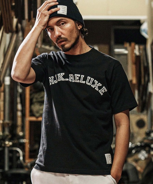 wjk reluxe(ダブルジェーケーリラックス)の「mt9481-college arch logo print short sleeve tee Tシャツ(Tシャツ/カットソー・メンズ・ネイビー/ホワイト/ブラック・L/XL/S/M)」の14枚目の写真
