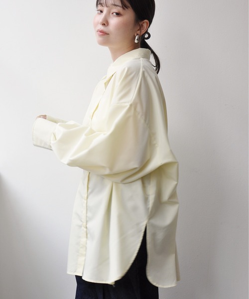 Meli rich（メリーリッチ）の「ブロードウエストタックシャツ（シャツ/ブラウス・レディース・オフホワイト/ブルー/イエロー・FREE）」の6枚目の写真