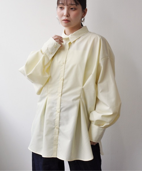 Meli rich（メリーリッチ）の「ブロードウエストタックシャツ（シャツ/ブラウス・レディース・オフホワイト/ブルー/イエロー・FREE）」の8枚目の写真