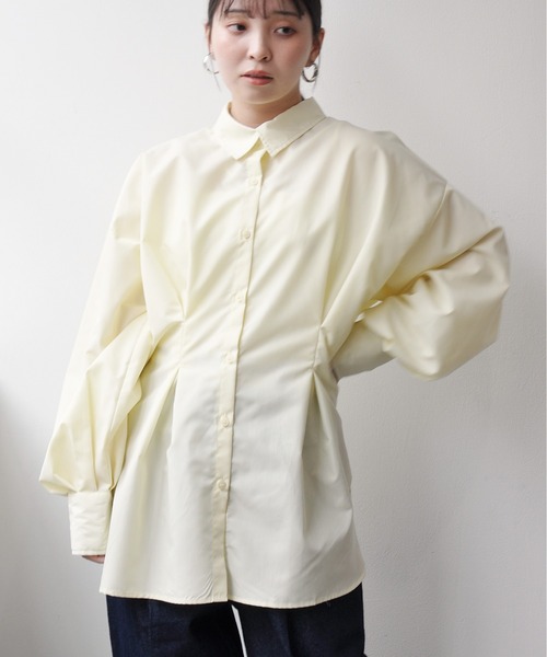 Meli rich（メリーリッチ）の「ブロードウエストタックシャツ（シャツ/ブラウス・レディース・オフホワイト/ブルー/イエロー・FREE）」の12枚目の写真