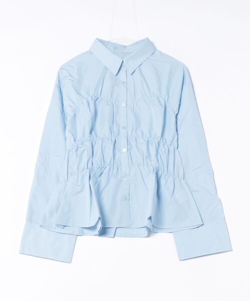 Meli rich（メリーリッチ）の「ブロードウエストタックシャツ（シャツ/ブラウス・レディース・オフホワイト/ブルー/イエロー・FREE）」の5枚目の写真