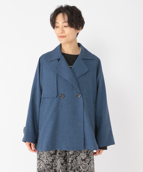 軽量中綿コート　チェスター　 グレージュ　ウタオ　スタジオクリップ UVカット/撥水加工】洗えるノーカラートレンチロングコート[プチ