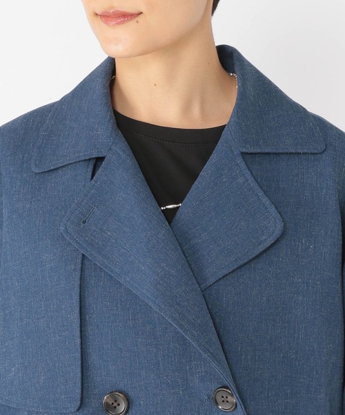 studio CLIP(スタディオクリップ)の「《ウタオ》ショートトレンチディテールコート(トレンチコート・レディース・ブルー/ベージュ・FREE)」の6枚目の写真