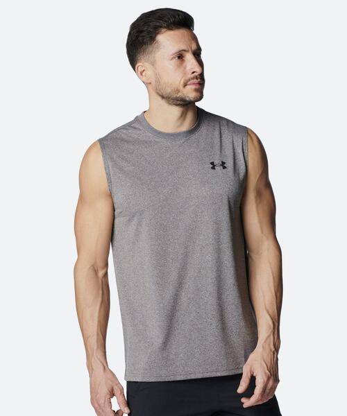 UNDER ARMOUR(アンダーアーマー)の「UAテック スリーブレス シャツ(トレーニング/メンズ)(タンクトップ・メンズ・ダークグレー・2XL/L/M/3XL/S/XL)」の1枚目の写真