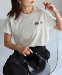 ネコ刺繍半袖Tシャツ
