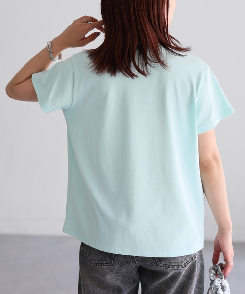 Riberry（リベリー）の「ネコ刺繍半袖Tシャツ（Tシャツ/カットソー・レディース・オートミール/ミント/イエロー/ピンク/オフホワイト/チャコールグレー・FREE）」の14枚目の写真