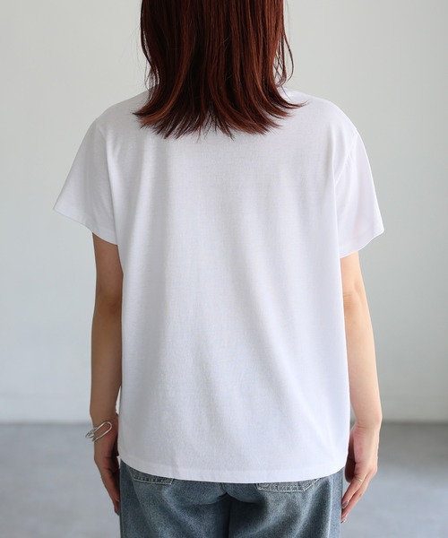 Riberry（リベリー）の「ネコ刺繍半袖Tシャツ（Tシャツ/カットソー・レディース・オートミール/ミント/イエロー/ピンク/オフホワイト/チャコールグレー・FREE）」の22枚目の写真