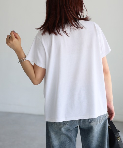 Riberry（リベリー）の「ネコ刺繍半袖Tシャツ（Tシャツ/カットソー・レディース・オートミール/ミント/イエロー/ピンク/オフホワイト/チャコールグレー・FREE）」の9枚目の写真
