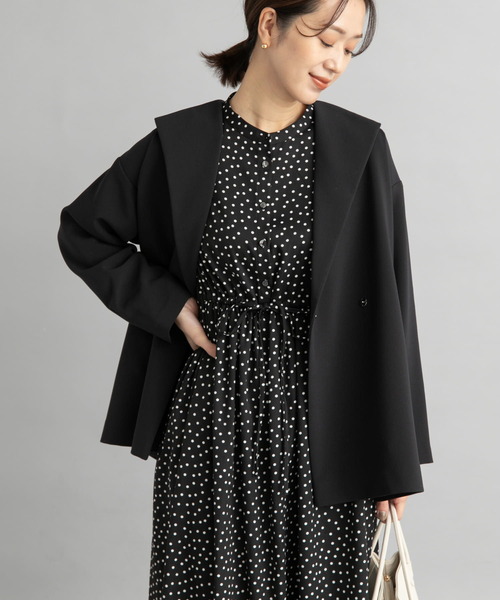 URBAN RESEARCH DOORS(アーバンリサーチドアーズ)の「ドットプリントワンピース(ワンピース・レディース・ブラック/ネイビー・MEDIUM)」の3枚目の写真