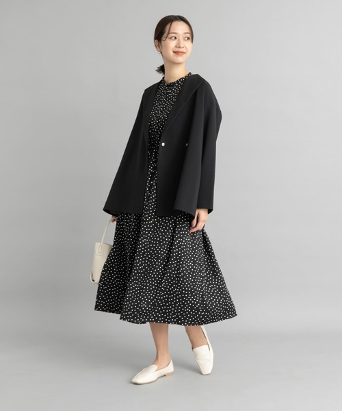 URBAN RESEARCH DOORS(アーバンリサーチドアーズ)の「ドットプリントワンピース(ワンピース・レディース・ブラック/ネイビー・MEDIUM)」の6枚目の写真