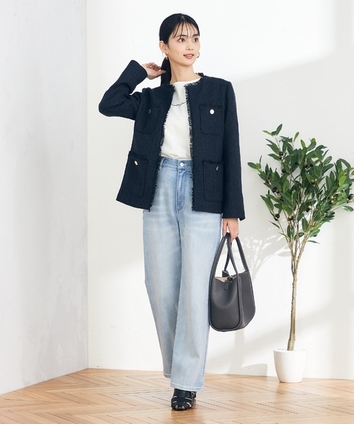 a.v.v(アーヴェヴェ)の「デニムストレートパンツ(デニムパンツ・レディース・ブルー/ダークインディゴブルー/ライトグレー・36/34/40/38/42)」の7枚目の写真