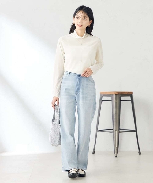 a.v.v(アーヴェヴェ)の「デニムストレートパンツ(デニムパンツ・レディース・ブルー/ダークインディゴブルー/ライトグレー・36/34/40/38/42)」の10枚目の写真