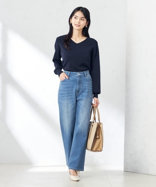 a.v.v(アーヴェヴェ)の「デニムストレートパンツ(デニムパンツ・レディース・ブルー/ダークインディゴブルー/ライトグレー・36/34/40/38/42)」の16枚目の写真