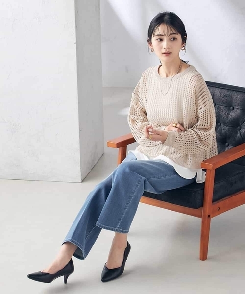 a.v.v(アーヴェヴェ)の「デニムストレートパンツ(デニムパンツ・レディース・ブルー/ダークインディゴブルー/ライトグレー・36/34/40/38/42)」の19枚目の写真