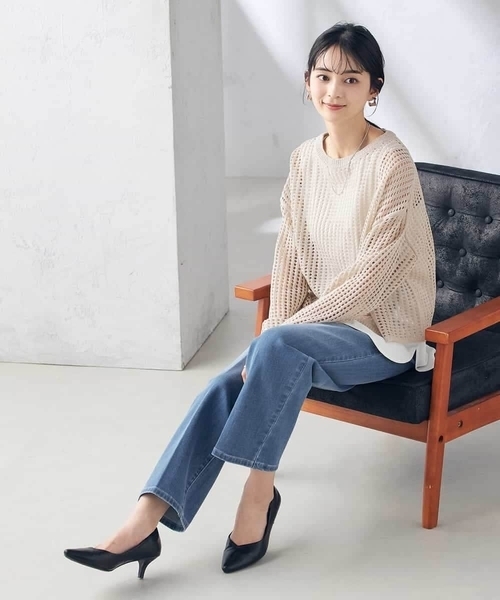 a.v.v(アーヴェヴェ)の「デニムストレートパンツ(デニムパンツ・レディース・ブルー/ダークインディゴブルー/ライトグレー・36/34/40/38/42)」の20枚目の写真