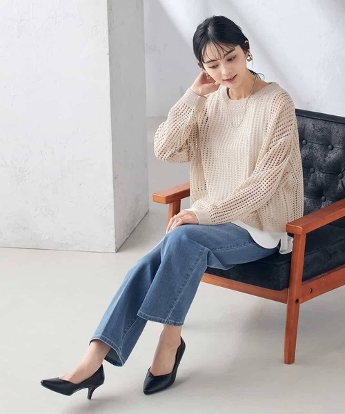 a.v.v(アーヴェヴェ)の「デニムストレートパンツ(デニムパンツ・レディース・ブルー/ダークインディゴブルー/ライトグレー・36/34/40/38/42)」の21枚目の写真