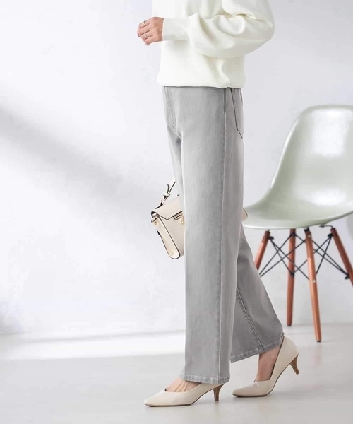 a.v.v(アーヴェヴェ)の「デニムストレートパンツ(デニムパンツ・レディース・ブルー/ダークインディゴブルー/ライトグレー・36/34/40/38/42)」の22枚目の写真