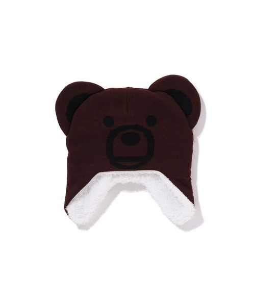 A BATHING APE(アベイシングエイプ)の「BABY MILO FRIEND KNIT CAP(キャップ・キッズ・ブラウン/サックスブルー・FREE)」の1枚目の写真