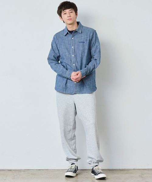 L.L.Bean（エルエルビーン）の「コンフォート・ストレッチ・シャンブレー・シャツ、長袖 ジャパン・フィット（シャツ/ブラウス・メンズ・ホワイト/ダークインディゴブルー/インディゴブルー・X-LARGE/LARGE/MEDIUM）」の14枚目の写真