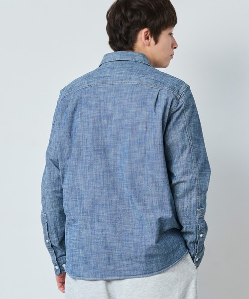 L.L.Bean（エルエルビーン）の「コンフォート・ストレッチ・シャンブレー・シャツ、長袖 ジャパン・フィット（シャツ/ブラウス・メンズ・ホワイト/ダークインディゴブルー/インディゴブルー・X-LARGE/LARGE/MEDIUM）」の10枚目の写真