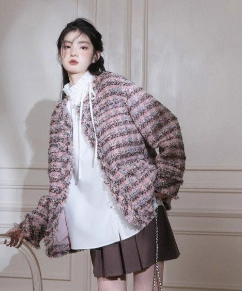 gossip!ロサンゼルス(ゴシップロサンゼルス)の「ヴィンテージ風 フリル付き長袖シャツ 通勤&カジュアル デイリー&シンプル(シャツ/ブラウス・レディース・ホワイト・FREE)」の5枚目の写真