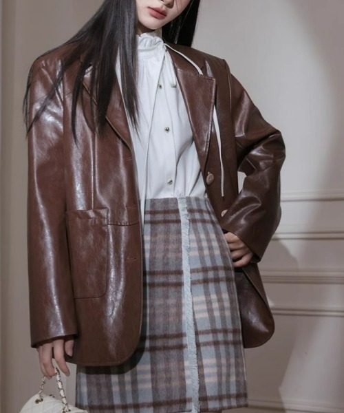 gossip!ロサンゼルス(ゴシップロサンゼルス)の「ヴィンテージ風 フリル付き長袖シャツ 通勤&カジュアル デイリー&シンプル(シャツ/ブラウス・レディース・ホワイト・FREE)」の10枚目の写真