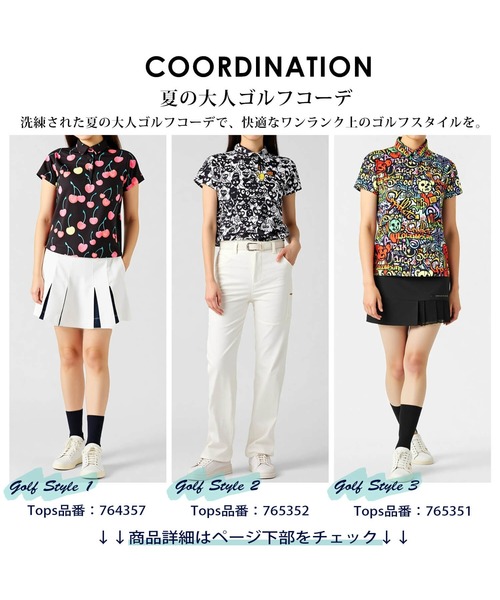 Loudmouth(ラウドマウス)の「LOUDMOUTH/ラウドマウス ゴルフウェア ブランド ロゴ ハート 総柄 半袖 シャツ ポロシャツ 吸汗速乾 UVカット 接触冷感(ポロシャツ・レディース・その他4/その他6/その他2/その他3/その他1/その他5・M/L/LL)」の11枚目の写真