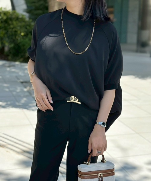 Emma Taylor(エマテイラー)の「バックジップジョーゼットドルマンTブラウス(シャツ/ブラウス・レディース・ブラック/ホワイト・FREE)」の6枚目の写真