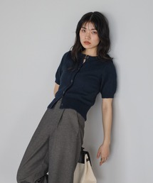 ENC | front black button summer knit cardigan / フロントブラックボタンサマーニットカーディガン(カーディガン/ボレロ)