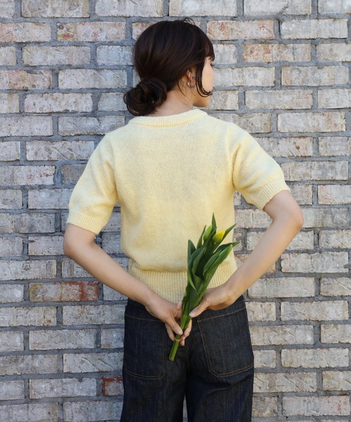 ENC（エンク）の「front black button summer knit cardigan / フロントブラックボタンサマーニットカーディガン（カーディガン/ボレロ・レディース・ダークネイビー/ミント/オフホワイト/チャコールグレー/ライトイエロー/ブラック・FREE）」の19枚目の写真