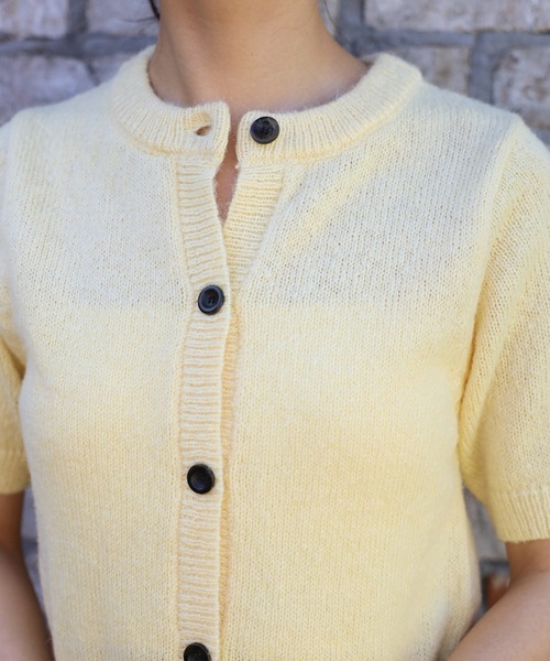 ENC（エンク）の「front black button summer knit cardigan / フロントブラックボタンサマーニットカーディガン（カーディガン/ボレロ・レディース・ダークネイビー/ミント/オフホワイト/チャコールグレー/ライトイエロー/ブラック・FREE）」の21枚目の写真